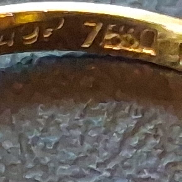 18K Yellow Gold Ring with 5 Marquise Cut either Blue Topaz or Aquamarine Stones - Picture 6 of 10